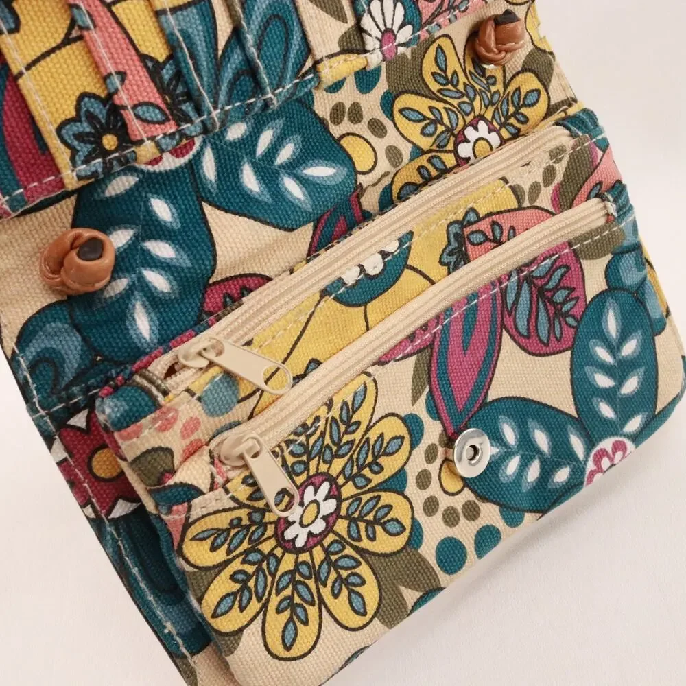 Rosetti Crossbody Handbag Women Multicolor Teal Brown Floral Lined Purse Bag